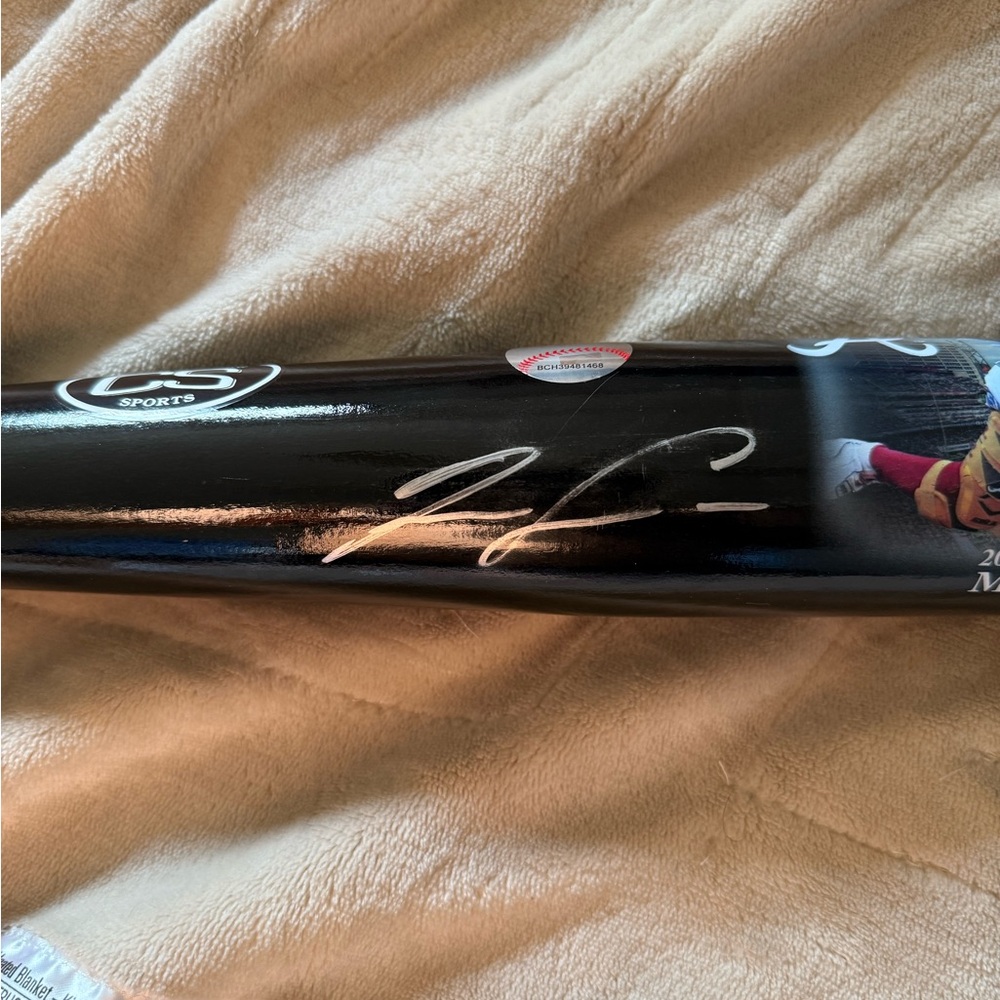 Black Autographed Baseball Bat
